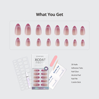 BTArtbox, Uñas postizas artificiales de almendra de longitud media, venta al por mayor, Gel suave, rosa, Ojo de Gato, palo francés, prensa en las uñas, 30 Uds.