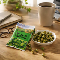 Guisantes Verdes Tostados, Sabor Original, Crujientes, Integrales, Mini, Envasados al Vacío con Nitrógeno, Fabricante al por Mayor, Proveedor OEM