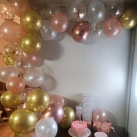 Ballons Confettis Or Rose, 50 Packs, 10 Pouces, Ballons Métalliques Chrome Or pour Fête, avec Ruban, pour Filles, Mariage, Anniversaire, Mariage Nuptial
