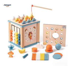 กล่องกิจกรรมมอนเตสซอรี่ 9-in-1 ของเล่นเสริมพัฒนาการอเนกประสงค์ พร้อมเกมตกปลาด้วยหนอน <span class=keywords><strong>เกม</strong></span>จับคู่รูปทรง นาฬิกา และเกมถอดประกอบ ขายส่ง - Product Image 1