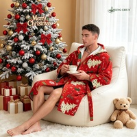 Peignoir de Noël à capuche en microfibre à séchage rapide pour femmes, hommes, unisexe, avec poches, cadeau de fête chaleureux