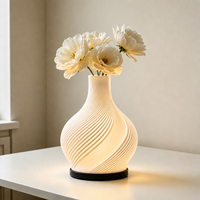 Lampe de table en forme de vase imprimée en 3D pour la décoration du salon et de la chambre, fleurs hydroponiques, lumière USB tricolore