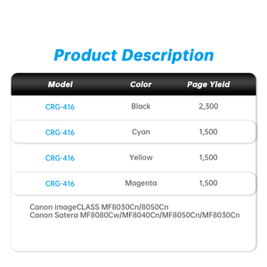 Cho Canon CRG-416 Hộp mực màu Tương thích với cho Canon satera mf8080cw/8040cn/8050cn/8030cn cho các mô hình khác nhau - Product Image 2