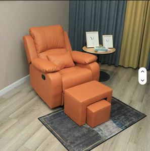 Modern Pink PU Leather Massage Chair with Legrest and Built-In Headrest for Salon or Living Room Use - Product Image 5