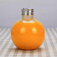 Bouteille en plastique PET transparente en forme de boule de Noël, avec bouchon en aluminium, pour jus, thé froid, décoration