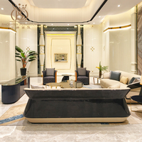 Ensemble de canapés en cuir haut de gamme BS Luxury 3+3+1+1 places, ensemble de meubles de salon pour villa, solution tout-en-un, design moderne, canapé d'hôtel