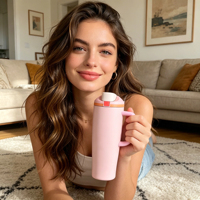 Gobelet isotherme en acier inoxydable de 40 oz avec poignée, logo personnalisé, réutilisable, pour café glacé, mug de voyage
