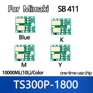 شريحة حبر SB411 سعة 10000 مل (10 لتر) لطابعة ميماكي TS300P-1800، زجاجة حبر مع شريحة يمكن التخلص منها، ألوان أزرق وأسود وأصفر وأرجواني - Product Image 2