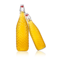 Bouteilles vides de jus de Limoncello de fermentation de brassage à froid 500ml 1000ml bouteilles en verre à dessus pivotant avec bouchons