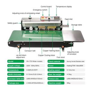 FR770 Paslanmaz Çelik Premium Otomatik Elektrikli Bantlı Kapatıcı 400mm Genişliğinde Konveyör Bantlı İçecek Kağıdı Dayanıklı Güvenilir - Product Image 2