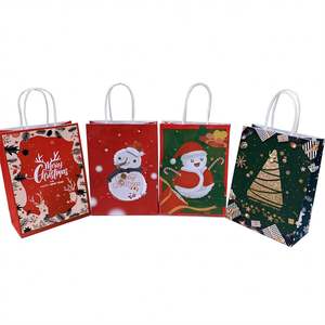 KUAIMA 16*8*22cm Vente en gros Sacs cadeaux de Noël de luxe en papier, magnifiques sacs à cordon de Noël réutilisables - Product Image 5