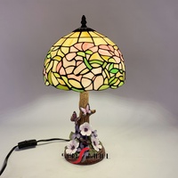 Lampe de table décorative LED 2026 Sensmuel en alliage, abat-jour coloré en vitrail artisanal soudé