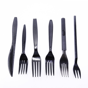 Dùng Một Lần Đen Dài Xử Lý Salad Ăn Nĩa Trái Cây Nhựa - Product Image 2