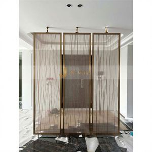 ANN5117 Custom Durable Modern Stainless Steel Multi-Functional <b>Room</b> <b>Divider</b> Panels with Coated Creative Geometric Floral Designs - Product Image 4