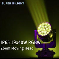 1940W Hochleistungs-Outdoor IP65 Zoom Wash Moving Head Licht mit 19x40W RGBW 4in1 LED-Perlen