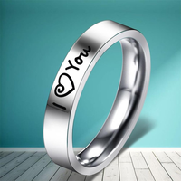 Großhandel Unisex Silber Hochglanz Edelstahl Blank Custom Gravur Ring