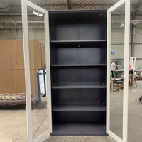 Archivador de Acero de Cuatro Niveles con Puerta de Vidrio para Gestión de Documentos en Oficinas, Archivos, Centros Médicos y Laboratorios