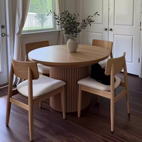 Table à manger moderne, grain de bois vertical, support en métal, surface pliable, décoration minimaliste pour la maison, mesa de comedor
