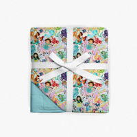 Couverture légère matelassée réversible en bambou pour bébé, motif dessin animé, pour garçons et filles