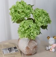 Vente en gros de fleurs d'hortensia en latex à toucher réel |   Grands tiges de fleurs artificielles pour centre de table de mariage, décoration de table d'hôtel