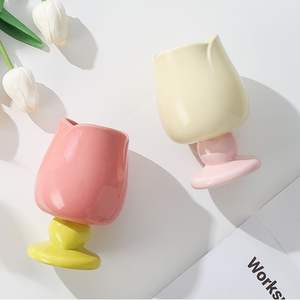 Taza de Cerámica Creativa Estilo Tulipán, de Alta Estética, para el Hogar, Desayuno, Parejas, Café, Agua - Product Image 3