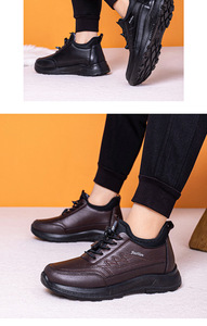 Stivali Invernali da <span class=keywords><strong>Uomo</strong></span> <span class=keywords><strong>con</strong></span> Suola in PU, Leggeri, Impermeabili, in Pelle, Foderati in Pelliccia, Caldi, per Neve e Attività all'Aperto - Product Image 4