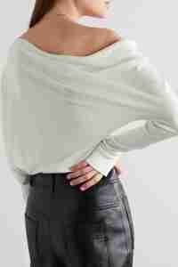 Maglioni da donna irregolari, produttore di maglieria, colore bianco morbido e morbido, verde <span class=keywords><strong>monospalla</strong></span>, <span class=keywords><strong>maglia</strong></span> di cotone, maglione da donna - Product Image 2