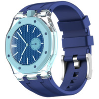 Uhren-Modifikations-Set Transparentes Uhrengehäuse Gummiarmband Kompatibel mit Swatch X AP Royal Pop Taschenuhr Ersatzteile