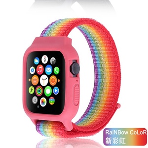 Boucle en Nylon pour Apple Watch Ultra Band case Bracelet Correa pour iWatch série <span class=keywords><strong>3</strong></span> 4 6 Se 8 7 44mm - Product Image 3