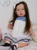 Nouvelle poupée de simulation de bébé réalistique, 55 cm, corps en coton et gel de sucre doux, poupée fille réaliste, pièces interchangeables, cadeau jouet