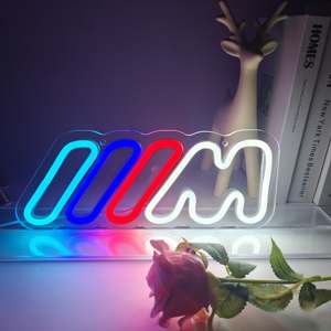Letrero LED de Neón para Auto IIIM, Alimentado por USB 5V, Multicolor con Brillo Ajustable para Decoración de Pared en Garaje, Hogar y Centro Comercial - Product Image 1