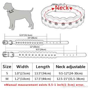 Collare piccolo cane con strass in pelle per cuccioli collari per gatti con strass in cristallo borchiato collana per Chihuahua mascotte - Product Image 3
