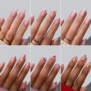 BTArtbox doux Gel XCOAT 3D Floral presse sur les ongles en gros court amande fait à la main bleu français pointe <span class=keywords><strong>faux</strong></span> ongles - Product Image 3