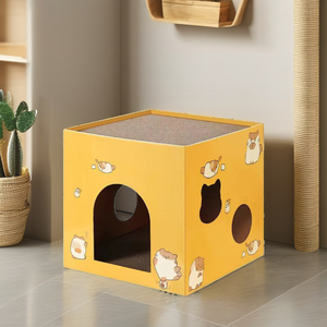 Árvore para Gatos Interna Sustentável e Moderna de Luxo, Casa para Gatos de Papelão com 2 Arranhadores de Papelão Ondulado para Escalar e Descansar - Product Image 5