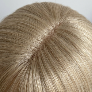 Wig Yahudi Mewah Panjang Lurus Berbahan Sutra dengan Highlight Pirang Abu-abu, Sheitel Rambut Asli Realistis untuk Wanita Ortodoks - Product Image 3