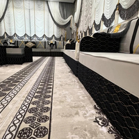 Ensemble Jalsa arabe banc carré en bois canapé avec revêtement en tissu design modulaire pour cafés et écoles