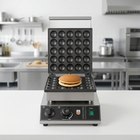 Machine à Proffertjes Commerciale 25 Trous avec Couvercle, Électrique, pour Mini Crêpes et Gaufres Néerlandaises