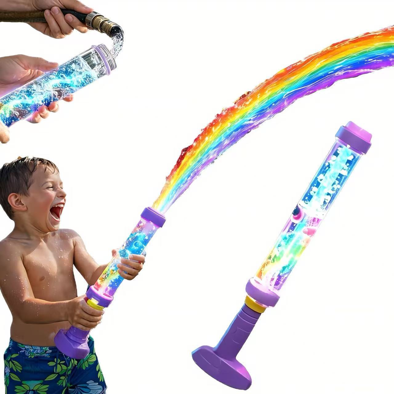 New Glowing Rainbow LED PVC Material Portable Water Pump for Outdoor Pool Parties