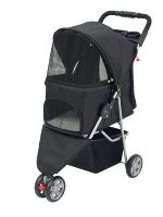 Pet Trolley Factory Vente en gros Poussette double pour animaux domestiques Conception de roue silencieuse à 3 roues Réglable et pliable Caractéristique étanche