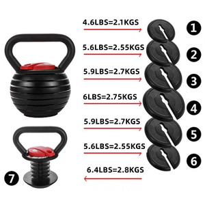 Kettlebell à domicile réglable en fonte, équipement de fitness et de sport, avec logo personnalisé, kettlebell creux de 30kg <span class=keywords><strong>32kg</strong></span> 40kg 50kg 60kg - Product Image 4