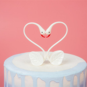 Black And White Lovebird Decorations For Wedding Cake Table Centerpiece Multicolor PP Material - Product Image 4