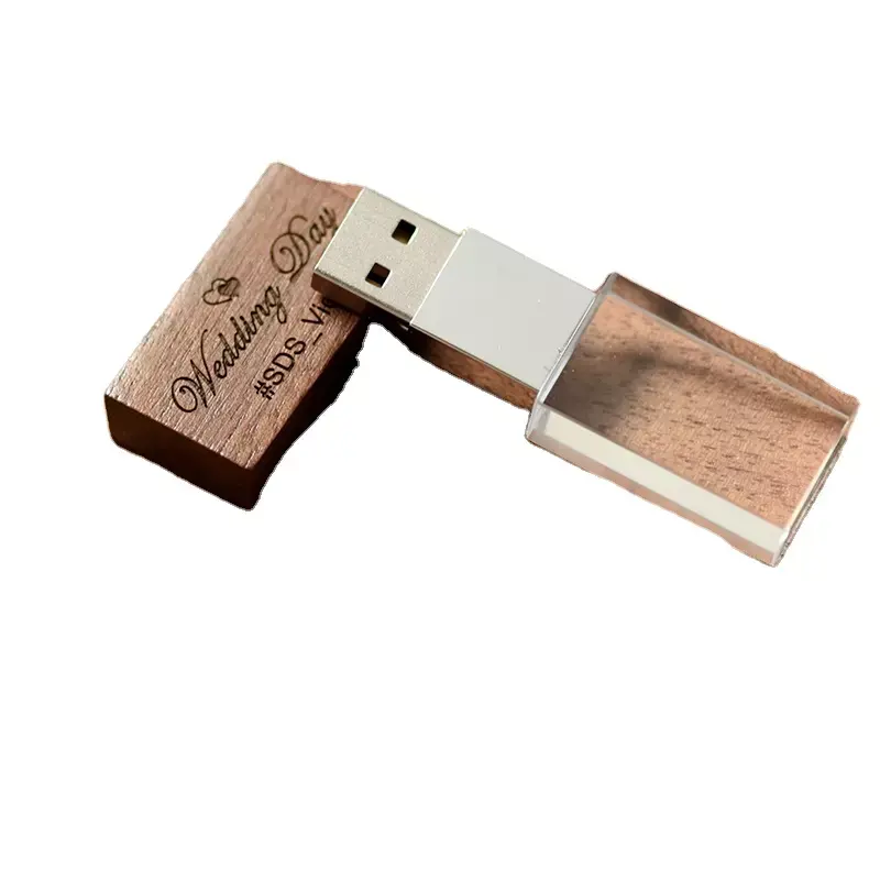 Usb2.0 flash drive, madeira cristal 4gb 8gb 16gb 32gb 64gb armazenamento u disco com logo pendrive