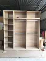 Armoires de dressing modernes pliables en grain de bois, sur mesure, pour chambre à coucher, avec portes coulissantes - Collection 2023