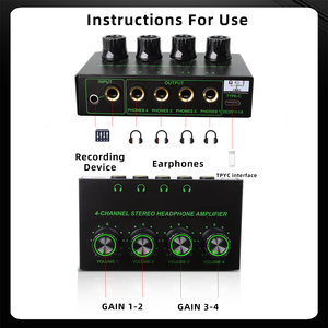Amplificateur <span class=keywords><strong>casque</strong></span> HA400P RGB <span class=keywords><strong>4</strong></span> <span class=keywords><strong>canaux</strong></span> pour studio et surveillance en direct Répartiteur <span class=keywords><strong>casque</strong></span> MIXAMP - Product Image 5