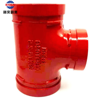Raccords de tuyauterie pour système d'incendie FM UL Red Grooved Elbow Tee Cross, raccords de tuyauterie pour système d'incendie