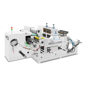 Máquina de corte y troquelado de papel de etiquetas adhesivas rotativas de rollo a automático completo