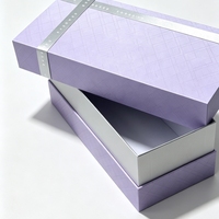 Boîte cadeau rigide personnalisée pour brosse à dents électrique, sèche-cheveux, avec ruban violet, logo imprimé, vente en gros