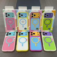 Nouvelle coque de téléphone portable magnétique, couleur contrastée, respectueuse de la peau, pour iPhone 14 15 16 Plus 17 Pro 18 Promax, avec boîte