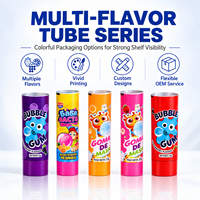 Tube d'emballage pour bonbons en aluminium et plastique imprimé sur mesure, qualité alimentaire, finition UV, bouchon à vis 12,7-35 mm