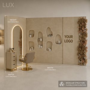 สถานีจัดแต่งทรงผม LUX Modern Hair Salon |   ชุดโต๊ะตัดผมแบบกำหนดเองพร้อมกระจก LED |   โซลูชั่นเฟอร์นิเจอร์และดีไซน์ร้านทำผมครบวงจร - Product Image 5
